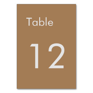 Numéro De Table Brown clair minimaliste classique