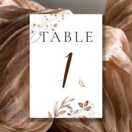 Numéro De Table Brown Fall In Love Autumn Foliage Mariage