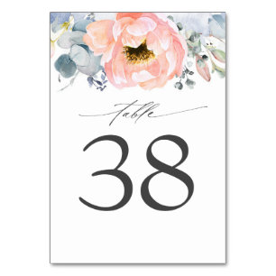 Numéro De Table Broyer Floral Dusty Blue Mariage Tableau Numéro Ca