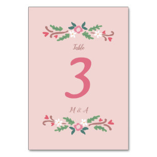 Numéro De Table Bunch floral romantique rustique