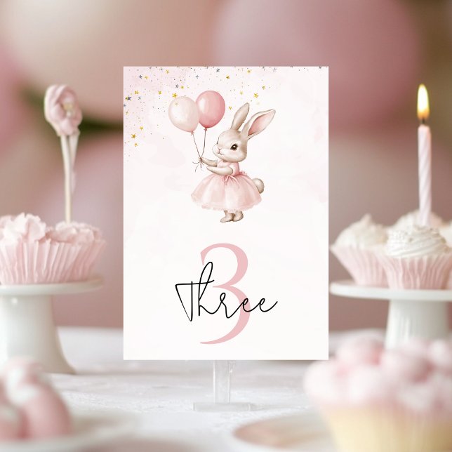 Numéro De Table Bunny Pastel rose Anniversaire (Créateur téléchargé)