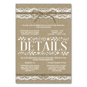 Numéro De Table Burlap Lace Mariage Réception Hôtel Hébergement
