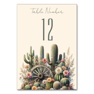 Numéro De Table Cactus & Wagon Wheel Rustic Mariage Numéro de tabl