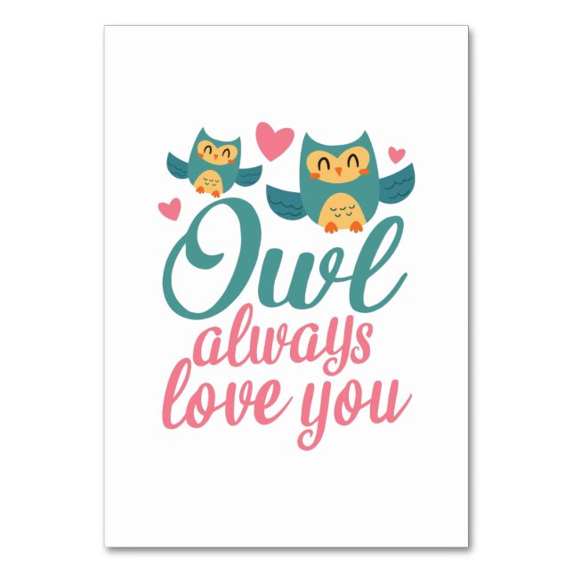Numéro De Table Cadeau de couple Hibou Je t'aime toujours (Par défaut)