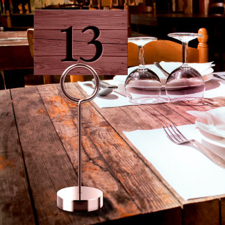 Numéro De Table Café en bois de rose faussement gravé rustique