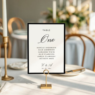 Numéro De Table Calligraphie Classique Vieille Fortune