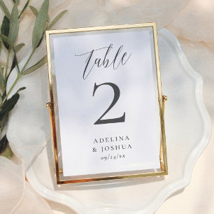 Numéro De Table Calligraphie de texte minimaliste Élégant mariage