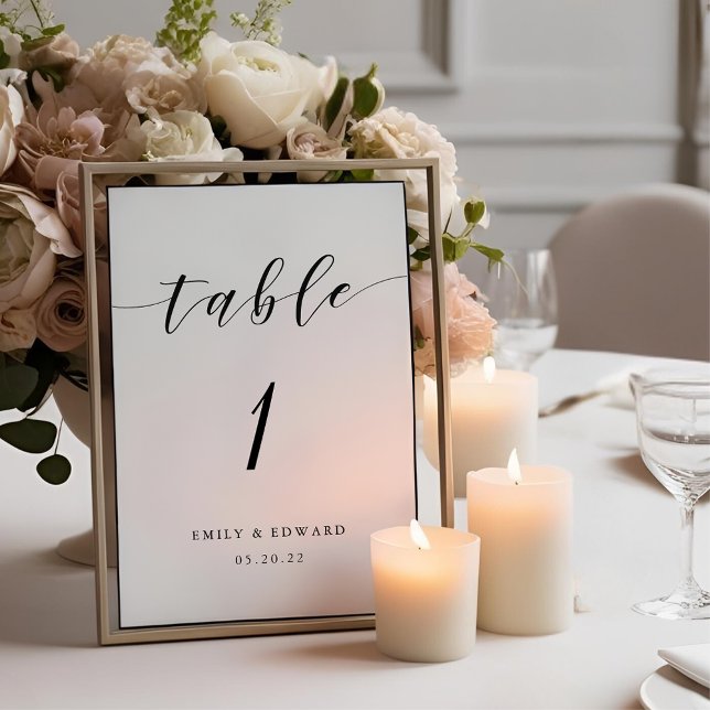 Numéro De Table Calligraphie Moderne Mariage (Créateur téléchargé)