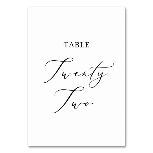 Numéro De Table Calligraphie noire délicate Tableau Vingt-deux (Par défaut)