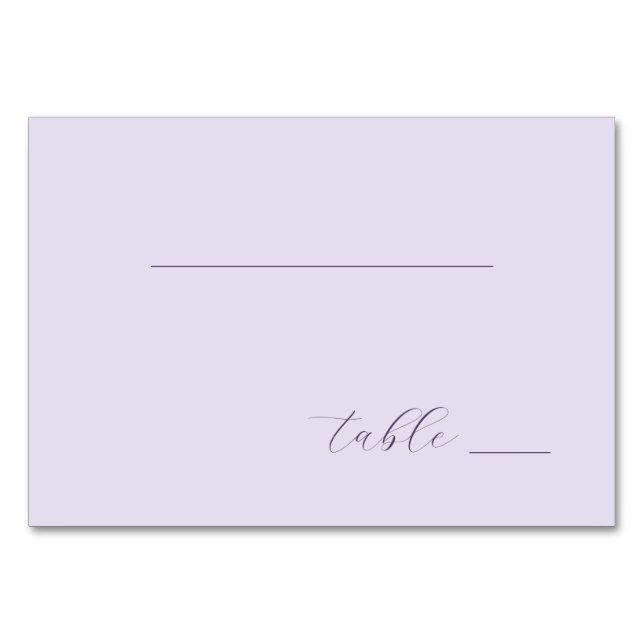Numéro De Table Calm Lavender Minimalist Table Sign (Devant)