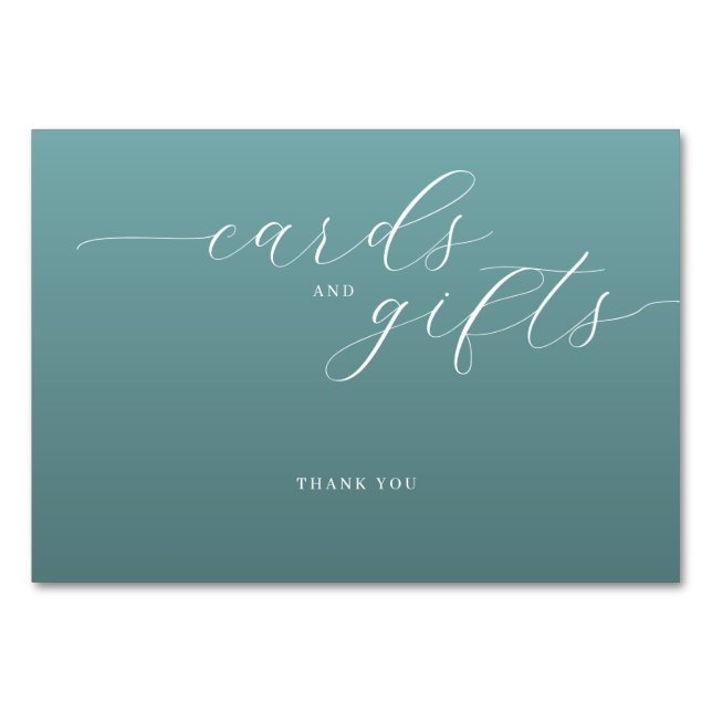 Numéro De Table Calm Teal Minimalist Gratitude Sign (Devant)
