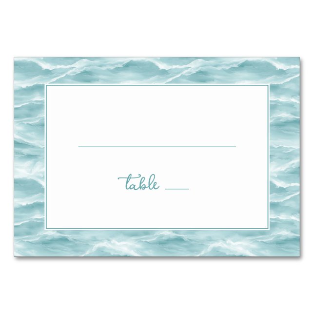 Numéro De Table Calm Turquoise Nautical Wave Border (Devant)