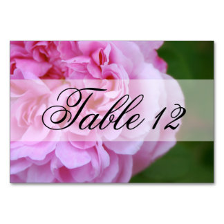Numéro De Table Camellia rose et Mariage de ruban