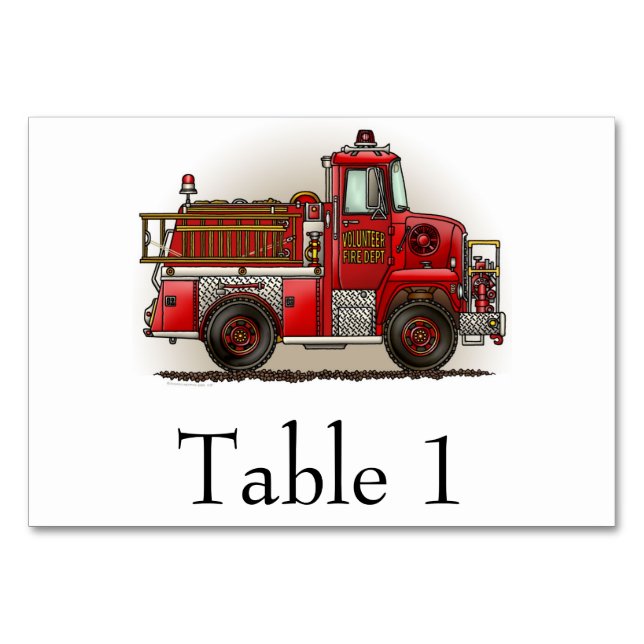 Numéro De Table Camion de pompiers volontaires (Dos)