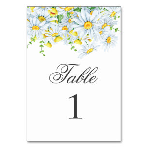 Numéro De Table Camomille d'été. Fleurs de jardin printanier maria