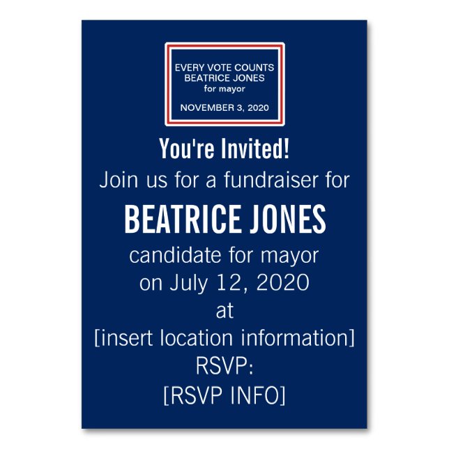 Numéro De Table Campagne de collecte de fonds Red and White Frame  (Par défaut)