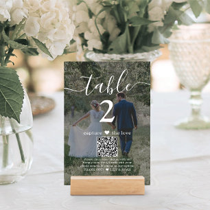 Numéro De Table Capturez le Mariage photo Love QR Code Dark 2