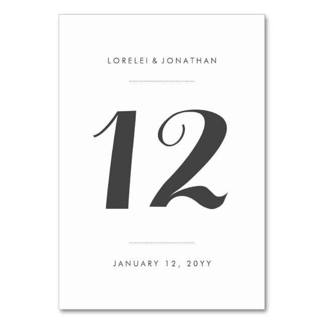 Numéro De Table Carolyna Mariage (Par défaut)