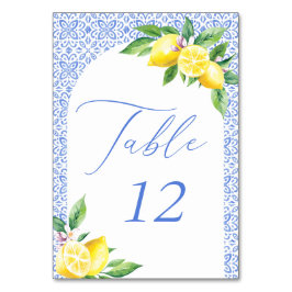 Numéro De Table Carrelage bleu italien Citron Positano
