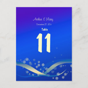 Numéro de table Carte hiver Nuit