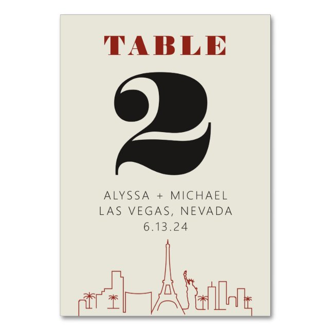 Numéro De Table Casino Las vegas Mariage Skyline (Par défaut)