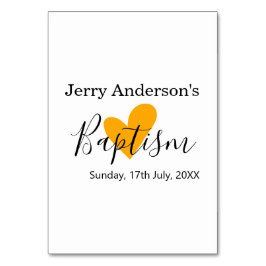 Numéro De Table Catholic baptism kids modern simple QR minimal