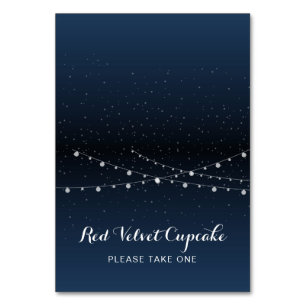 Numéro De Table Céleste Marine Bleu étoiles Mariage de nuit Étique