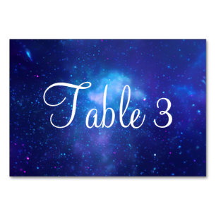 Numéro De Table Centre céleste galactique Voie lactée bleu aqua