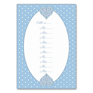 Numéro De Table Céramique Lace Bleu clair