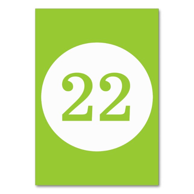 Numéro de table Cercle vert et blanc pomme (Par défaut)