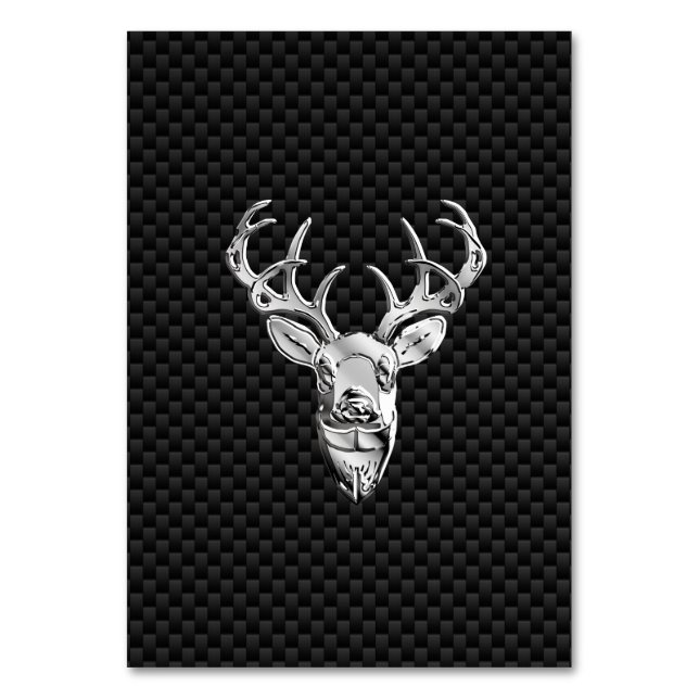 Numéro De Table Cerf Symbolique en argent sur impression en fibre  (Par défaut)