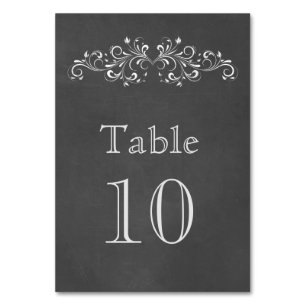 Numéro De Table Chalkboard Flourdir et tourbillon Numéro de tabl