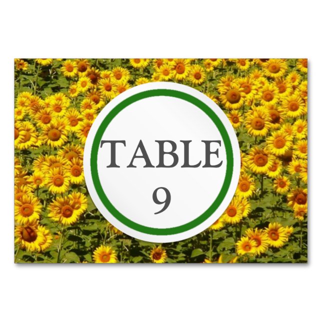 Numéro De Table Champ de tournesols (Devant)
