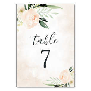 Numéro De Table Champagne Jardin Rosée Rose Bleu Élégant Champagne