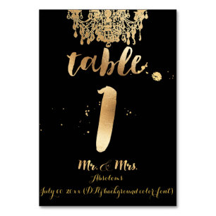 Numéro De Table Chandelier PixDezines/Faux Gold/table 1