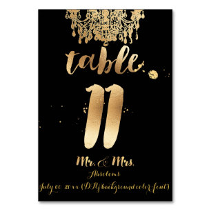 Numéro De Table Chandelier PixDezines/Faux Gold/table 11