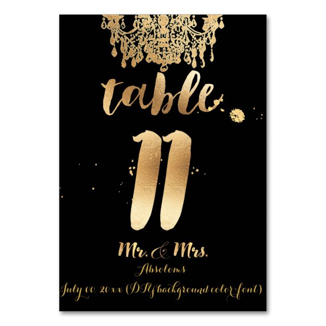 Numéro De Table Chandelier PixDezines/Faux Gold/table 11 (Par défaut)