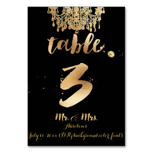 Numéro De Table Chandelier PixDezines/Faux Gold/table 3