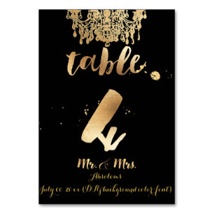 Numéro De Table Chandelier PixDezines/Faux Gold/table 4