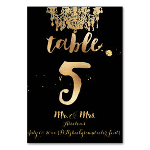 Numéro De Table Chandelier PixDezines/Faux Gold/table 5