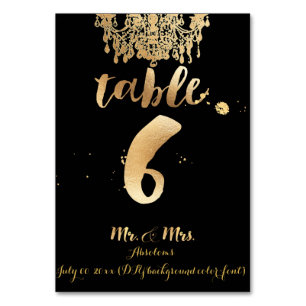 Numéro De Table Chandelier PixDezines/Faux Gold/table 6