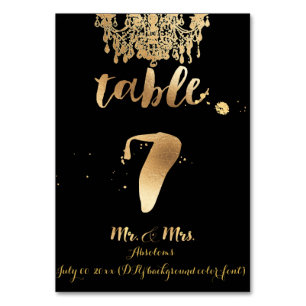 Numéro De Table Chandelier PixDezines/Faux Gold/table 7