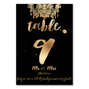 Numéro De Table Chandelier PixDezines/Faux Gold/table 9