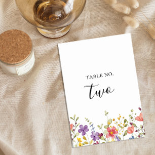 Numéro De Table Charme Enchanté Coloré Fleur Sauvage Mariage