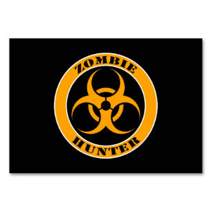 Numéro De Table Chasseur de zombie jaune et noir