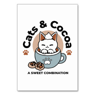 Numéro De Table Chat adorable en Mug Conception de vacances - Chat