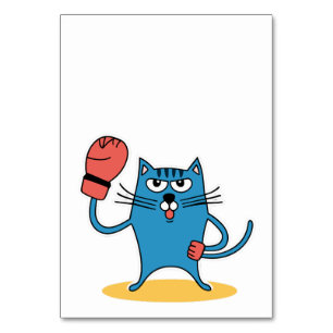 Numéro De Table Chat avec gants de boxe