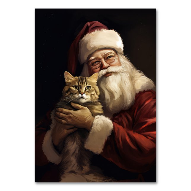 Numéro De Table Chat du Bengale avec Noël du Père Noël (Par défaut)