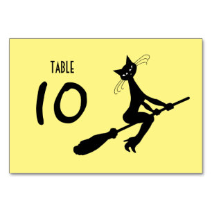 Numéro De Table Chat Sur Broomstick