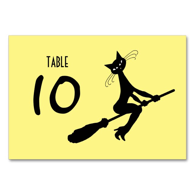 Numéro De Table Chat Sur Broomstick (Dos)